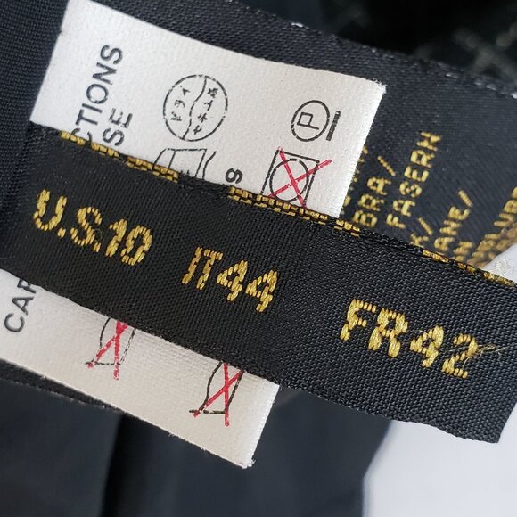 Vintage Donna Karan NY Wool Blazer Double Breasted Plaid size 10 Longline Career - Picture 8 of 14